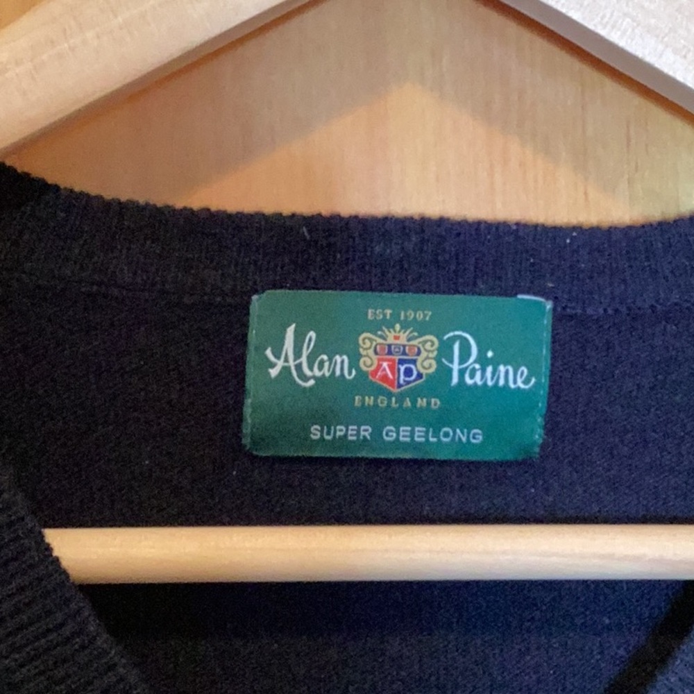 Alan Paine Sapphire Blue Super Geelong Sweater - Picture 2 of 5